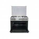 MIKA Standing Cooker, 90cm X 60cm, 4 + 2, Electric Oven, Half Inox  MST90PU42HI/HC By Mika