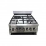 MIKA Standing Cooker, 60cm X 60cm, 3 + 1, With WOK Burner & Electric Oven, Half Inox MST6231HI/TP6W By Mika