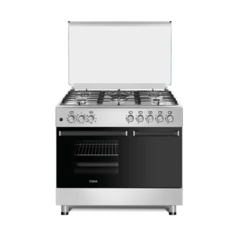 MIKA 90cm × 60cm Dual Fuel Standing Cooker 5 Gas Burners MST905G2WEG10HI By Mika