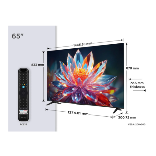 TCL 65 Inch QLED 4K Smart Google TV 65T6C