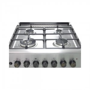 MIKA Standing Cooker, 60cm X 60cm, 4 Gas With WOK Burner, Electric Oven, Half Inox MST624HI/TS6W photo