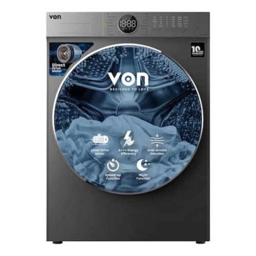 Von VWD-106FDDTX Front Load Direct Drive Motor Washer Dryer, Inox - 10/6KG
