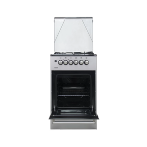 MIKA MST50PU31SL Standing Cooker, 50cm X 50 Cm, 3 Gas Burner + 1 Electric Plate & Electric Oven, Silver photo