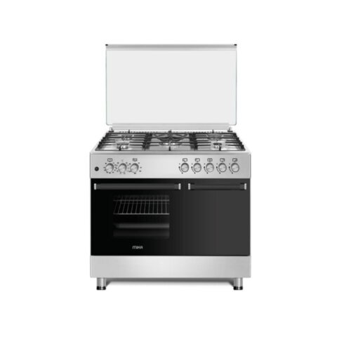 MIKA 90cm × 60cm Dual Fuel Standing Cooker 5 Gas Burners MST905G2WEG10HI By Mika