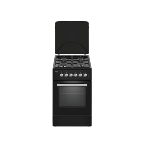 MIKA MST5060U13EBL Standing Cooker: 4 Gas Burners, Gas Oven, Full Black By Mika