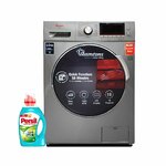 RAMTONS FRONT LOAD FULLY AUTOMATIC 10KG WASHER, 6KG DRYER, SILVER + FREE PERSIL GEL- RW/160 By Ramtons