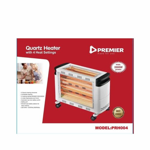Premier PRH004 Quartz Heater With 4 Heat Settings