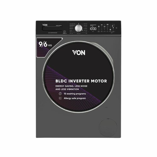 Von Front Load 9kg Washer & 6kg Dryer VAWD-906FVK- Silver By Other