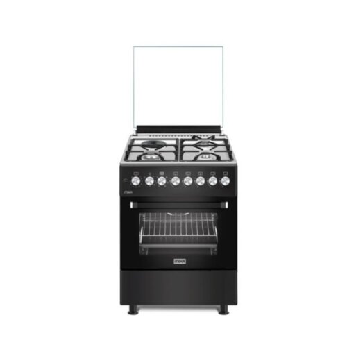 MIKA Standing Cooker 60cm X 60cm S.S Hob Matt Black MST6231E6BX By Mika