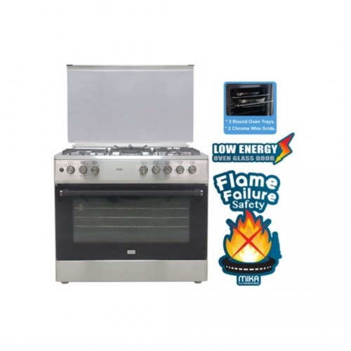 MIKA Standing Cooker, 90cm X 60cm, 4 + 1, Electric Oven, Half Inox  MST90PU41HI/FOW