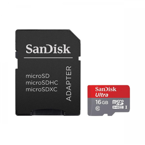 SanDisk MicroSDHC 16GB  + SD Adapter By Sandisk