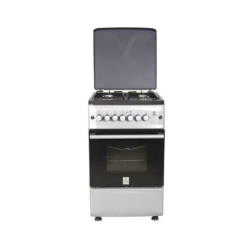 MIKA Standing Cooker, 50cm X 55cm, 4GB, Gas Oven,  MST55PIAGSL/SDMetalic Silver By Mika