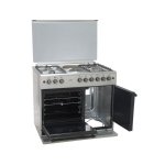 Mika Standing Cooker, 90cm X 60cm, 4 + 2, Electric Oven, With A Gas Cabinet Silver - MST90PU42SL/GCW6 By Mika