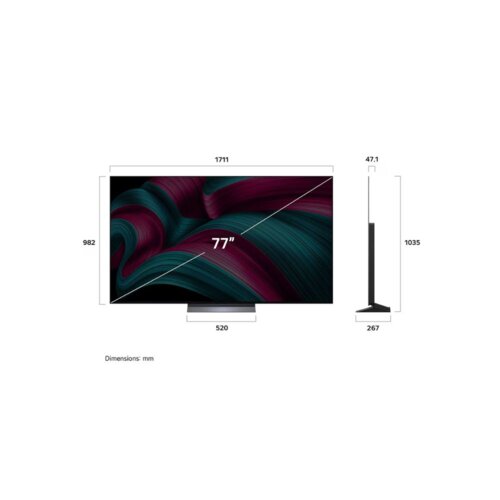 LG OLED77C56LA – 77 Inch 4K OLED Smart TV With AI α9 Gen8