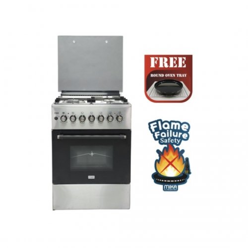 MIKAStanding Cooker, 58cm X 58cm, 3 + 1, Electric Oven, Half Inox  MST6031HI/TRL