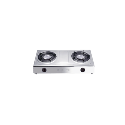 Rebune RE-4-055: 2 Burner Gas Stove Stainless Steel (Silver)