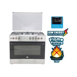 MIKA Standing Cooker, 90cm X 60cm, 5GB, Electric Oven, Half Inox  MST90PU5GHI/2WFO picture