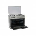 MIKA Standing Cooker, 90cm X 60cm, 4 + 2, Electric Oven, Half Inox  MST90PU42HI/HC By Mika