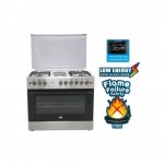 MIKA Standing Cooker, 90cm X 60cm, 4 + 2, Electric Oven, Half Inox  MST90PU42HI/HC By Mika