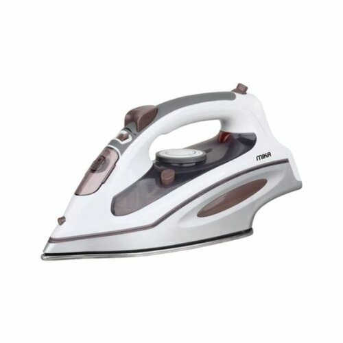 Mika Steam Iron, Ceramic Soleplate, White, Brown & Silver MIST312C By Mika