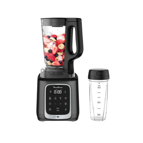MOULINEX Blender, InfinyMix+ High-Speed Blender Mixer, 1.75 L Tritan Jar + 600 Ml Travel Cup, 5 Auto Programs + Manual Control, LM91HD27