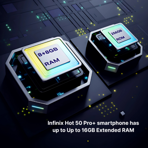 Infinix Hot 50 Pro+ (8GB + 128GB, 8GB + 256GB) , Up To 16GB Extended RAM, In-Display Fingerprint For Top Notch Security, Infinix AI