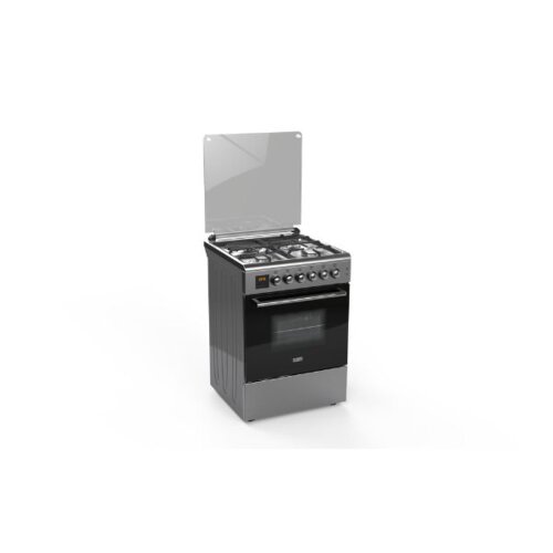 SOLSTAR 60x60cm Free Standing Oven - Inox, Wok Burner, Model SO631DKHINBSS