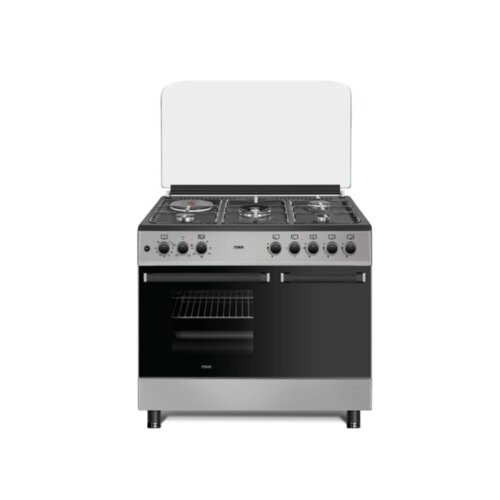 MIKA 90cm X 60cm Standing Cooker Mirror Black Hob MST9041WEG4SB