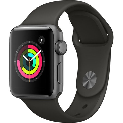 Apple Watch Series 3 38mm Smartwatch (GPS Only, Space Gray Aluminum Case, Gray Sport Band)