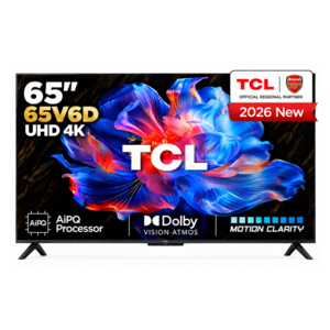 TCL 65 Inch 4K Google Smart TV 65V6D 2026 Model – Google Assistant, Dolby Atmos, HDR