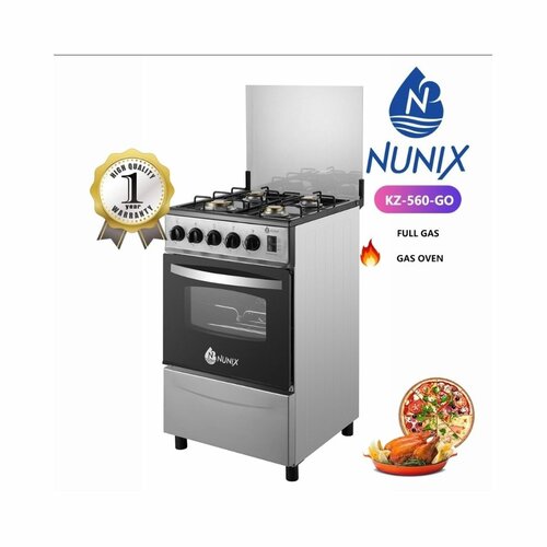 Nunix KZ-560-GO Free Standing 4 Gas Burners And Gas Oven Cooker By Other