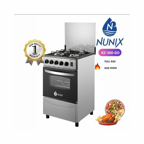 Nunix KZ-560-GO Free Standing 4 Gas Burners And Gas Oven Cooker