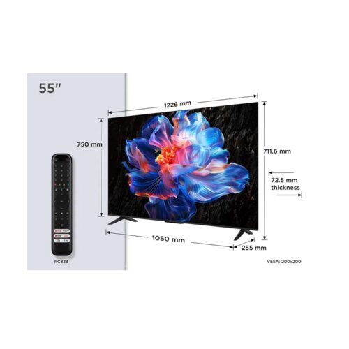 TCL 55 Inch 4K Google Smart TV 55V6D 2026 Model – Google Assistant, Dolby Atmos, HDR