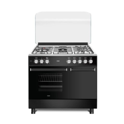 MIKA Standing Cooker 90cm X 60cm MST9041WEG6BX – Gas And Electric Cooking With Convection Oven