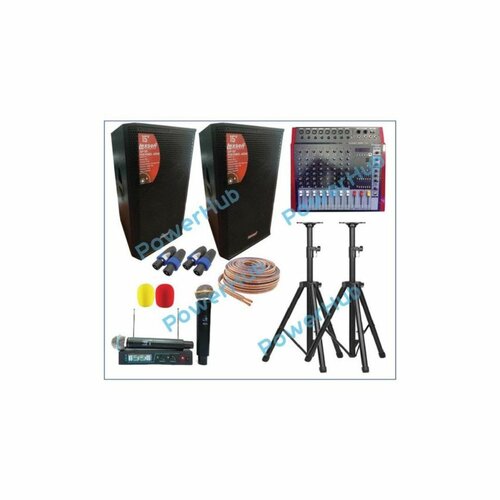 Yamaha PUBLIC ADDRESS SYSTEM 8CH MIXER 2 WOODEN SPEAKER