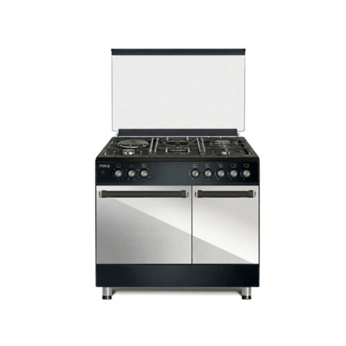 MIKA 90cm Dual Fuel Standing Cooker MST9041WEG10PB Platinum Grey By Mika