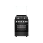 MIKA Standing Cooker 60cm X 60cm - 3 Gas + 1 Electric Cooker Matt Black MST62F31E4BL By Mika