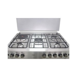 Mika Standing Cooker, 90cm X 60cm, 4 + 1, Electric Oven, With A Gas Compartment, Half Inox - MST90PU41HI/GCW photo