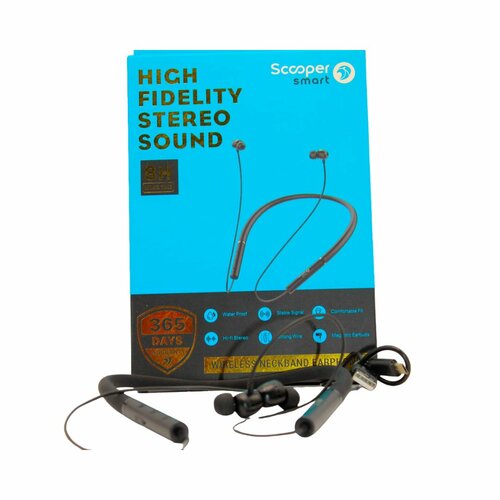 Scooper Neckband Earphone 8hr Battery 10m Range S22-en1