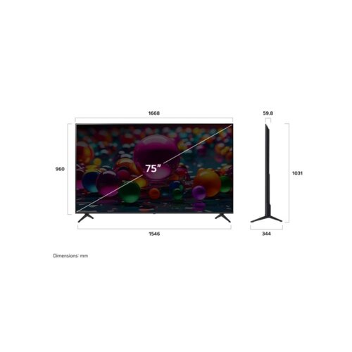 LG 75UA80006 75 Inch 4K UHD Smart TV WebOS 25 AI Processor