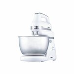 MIKA Hand Mixer With Stand – Milky White/Silver, Easy Mixing MMHS201WS By Mika