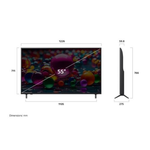 LG 65 Inch UHD 4K Smart TV HDR10 AI WebOS25 – 65UA80