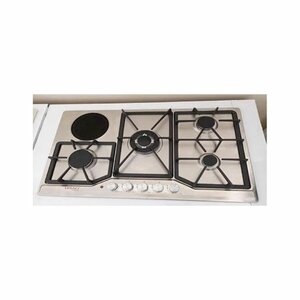 Legacy 90cm By 60cm, 4 Gas Jet Burners (1 Wok) + 1 Induction Plate Hob, Silver photo