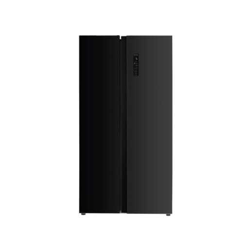 MIKA 595L Side By Side No Frost Fridge Black Glass MRNF2D595GBV