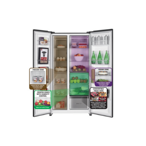 MIKA MRNF2DW595XDMV Fridge: 595L, 2 Door Side By Side, No Frost, INVERTER Compressor