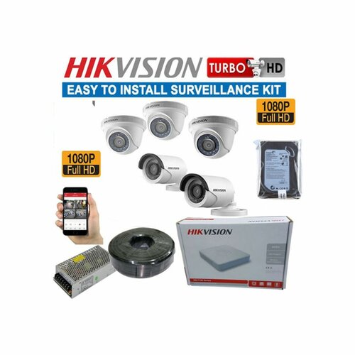 Hikvision 4 Channel 1080P Full HD 2MP CCTV Cameras Kit With 500GB HDD By Hikvision