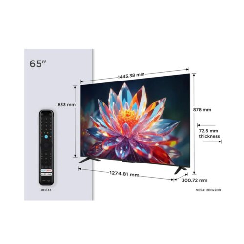 TCL 65 Inch QLED 4K Smart TV 65T6D - Dolby Atmos, Fire TV OS, HDR10