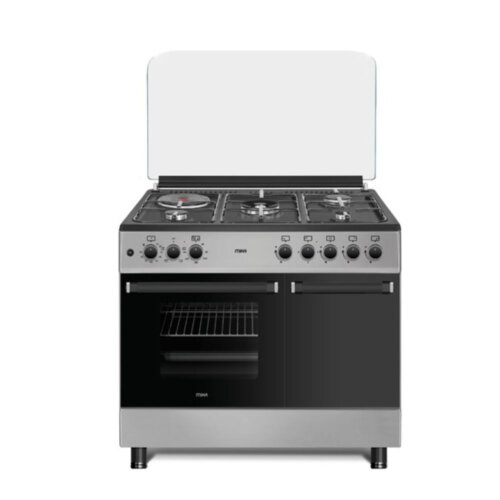 MIKA 90cm X 60cm Standing Cooker Mirror Black Hob MST9041WEG4SB By Mika