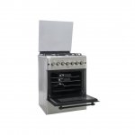 MIKA Standing Cooker, 60cm X 60cm, 3 + 1, With WOK Burner & Electric Oven, Half Inox MST6231HI/TP6W By Mika