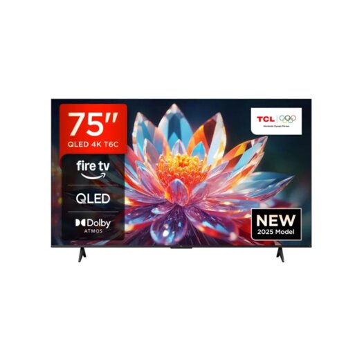TCL 75 Inch QLED 4K Smart TV 75T6D – Stunning 4K Resolution, Dolby Atmos, Fire TV OS 8